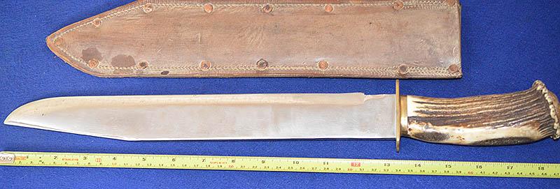 VERY LARGE BOWIE TYPE KNIFE.