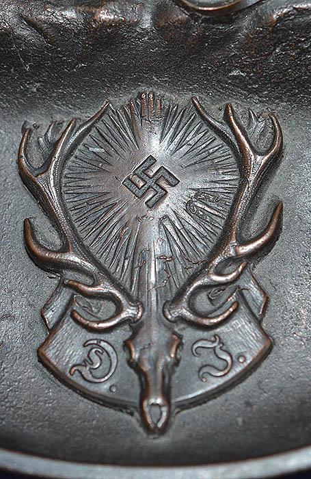 THIRD REICH BRONZE HUNTING ASSOCIATIATION ASH TRAY.