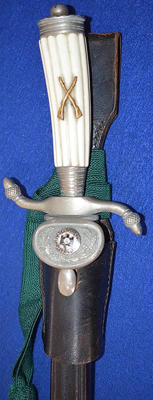 THIRD REICH RIFLE ASSOCIATION DAGGER BY ALCOSO COMPLETE WITH HANGER AND KNOT.