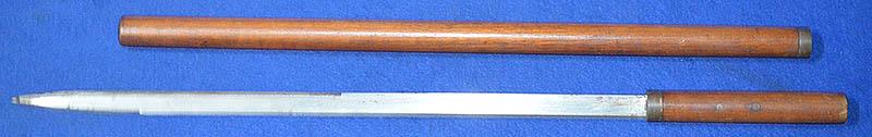 WW1 BRITISH OFFICERS SWAGGER STICK WITH BLADE.