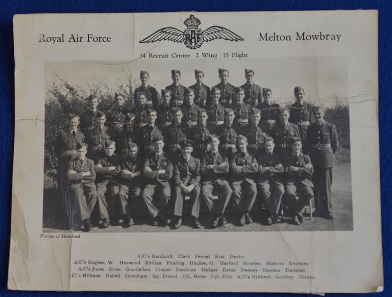 WW2 BRITISH RAF OFFICERS FORAGE CAP COMPLETE WITH PHOTOGRAPH OF ORIGINAL OWNER.